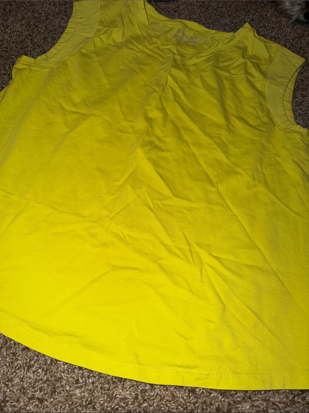Talbots neon yellow sleeveless top (L) - EUC!